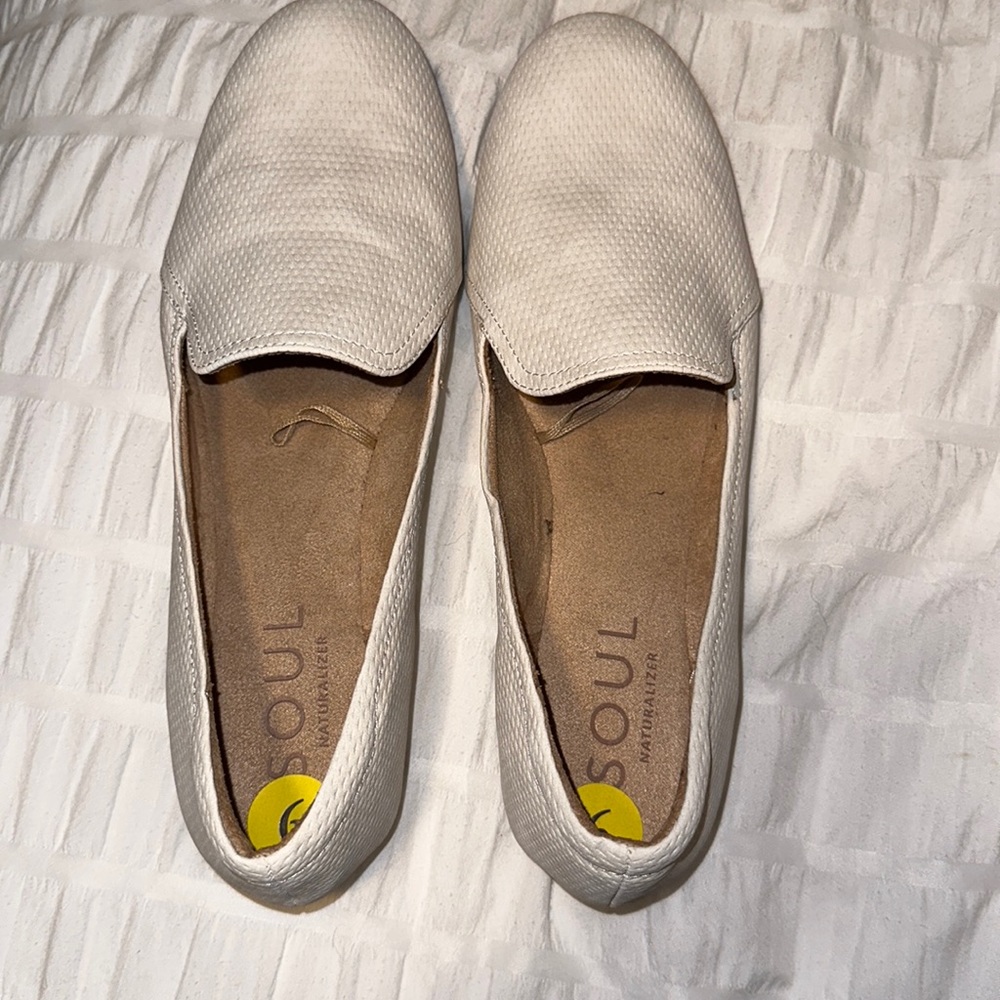 Off White Suede Flats